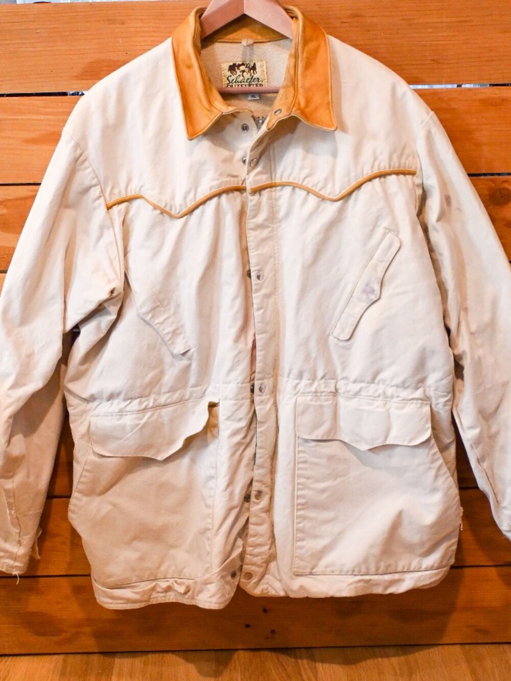 Vintage Schaefer Durango Drifter Wool Blanket Lined Saddle Coat - Made in USA XL